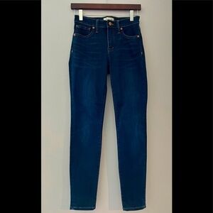 Madewell 9” High-Rise Skinny dark blue jeans